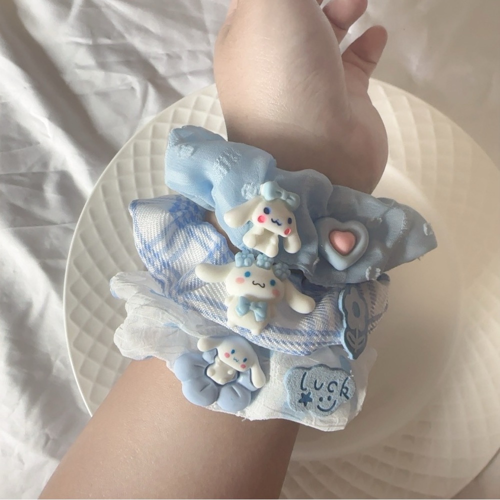 set of 3 Aurora‘s Little Collections Cinnamoroll elements handmade Hair scrunchy